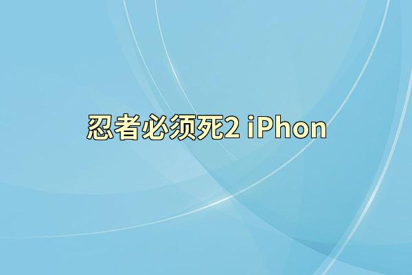 忍者必须死2 iPhon